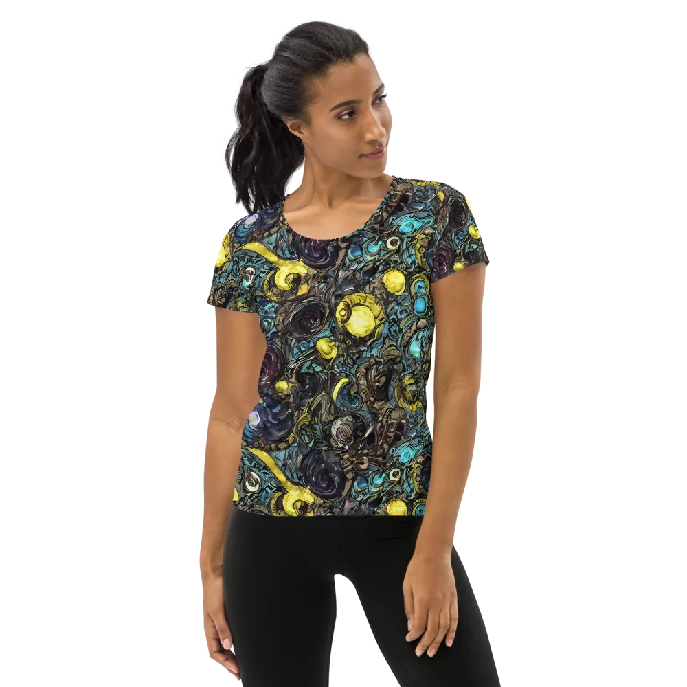 Nocturne Bloom on Women's Athletic T-Shirt — Front