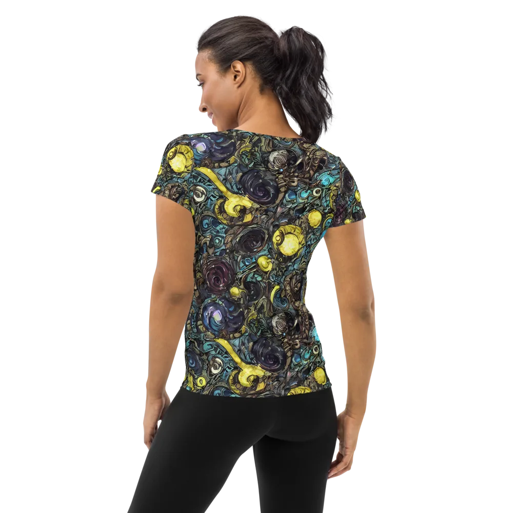 Nocturne Bloom on Women's Athletic T-Shirt — Back