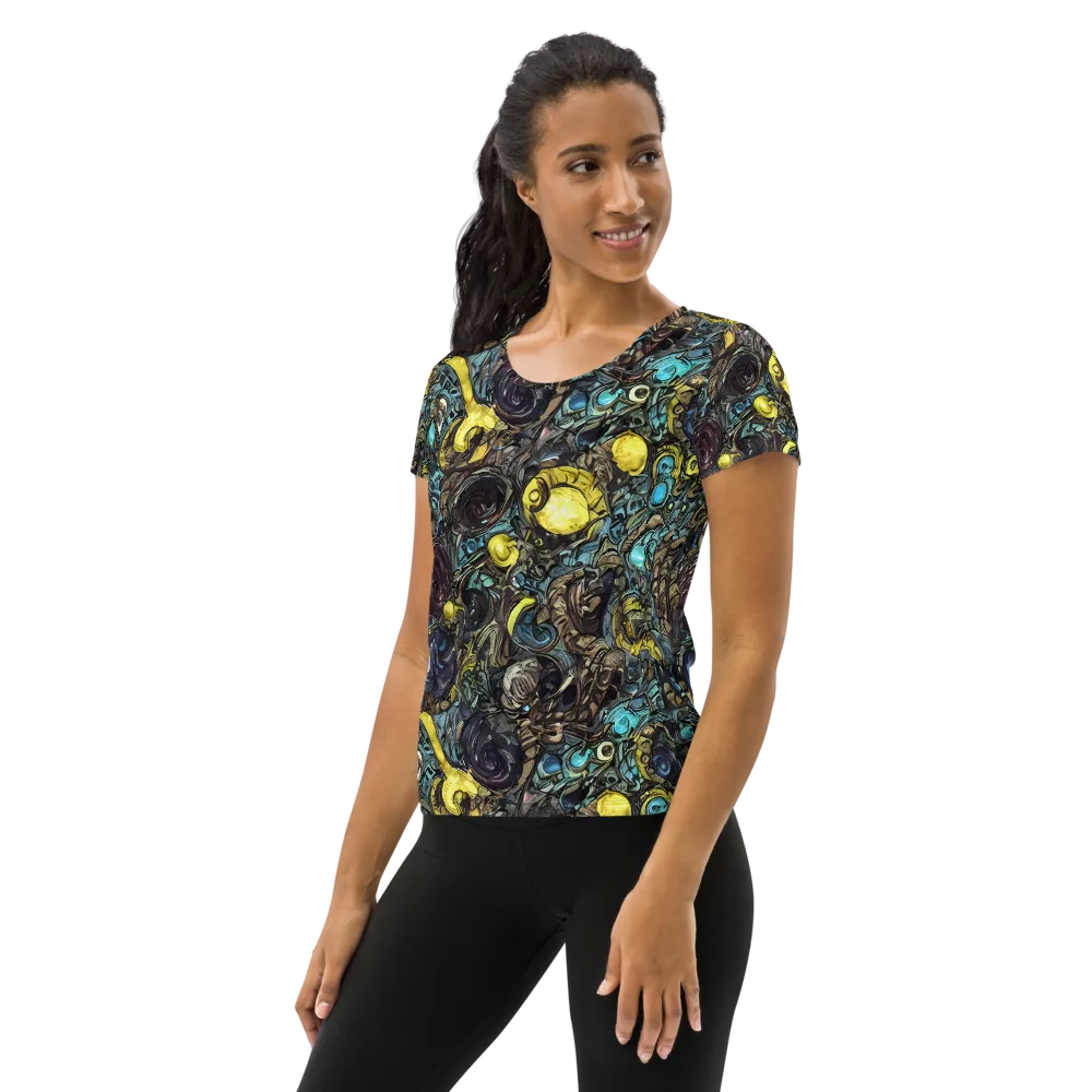 Nocturne Bloom on Women's Athletic T-Shirt — Left