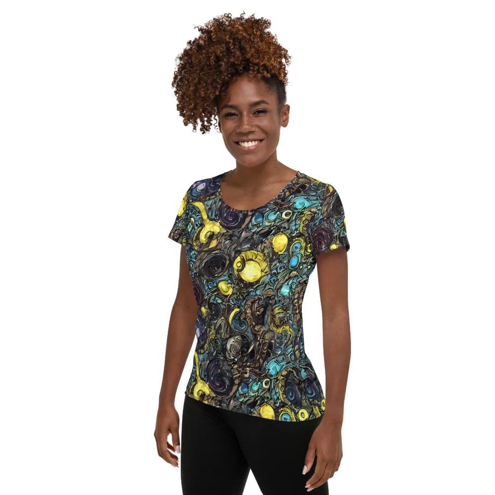Nocturne Bloom on Women's Athletic T-Shirt — Left