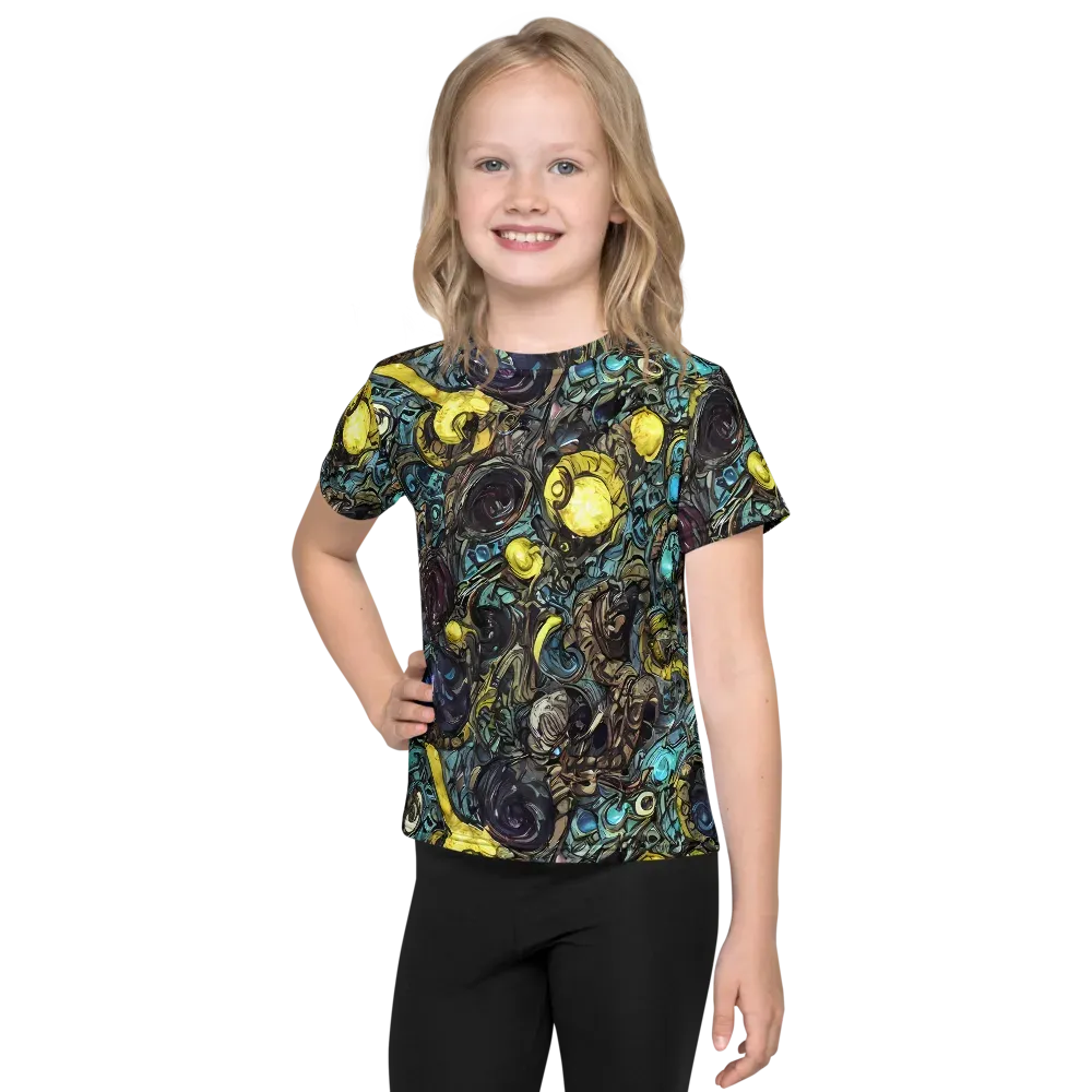 Nocturne Bloom on Kids Crew Neck T-Shirt — Front