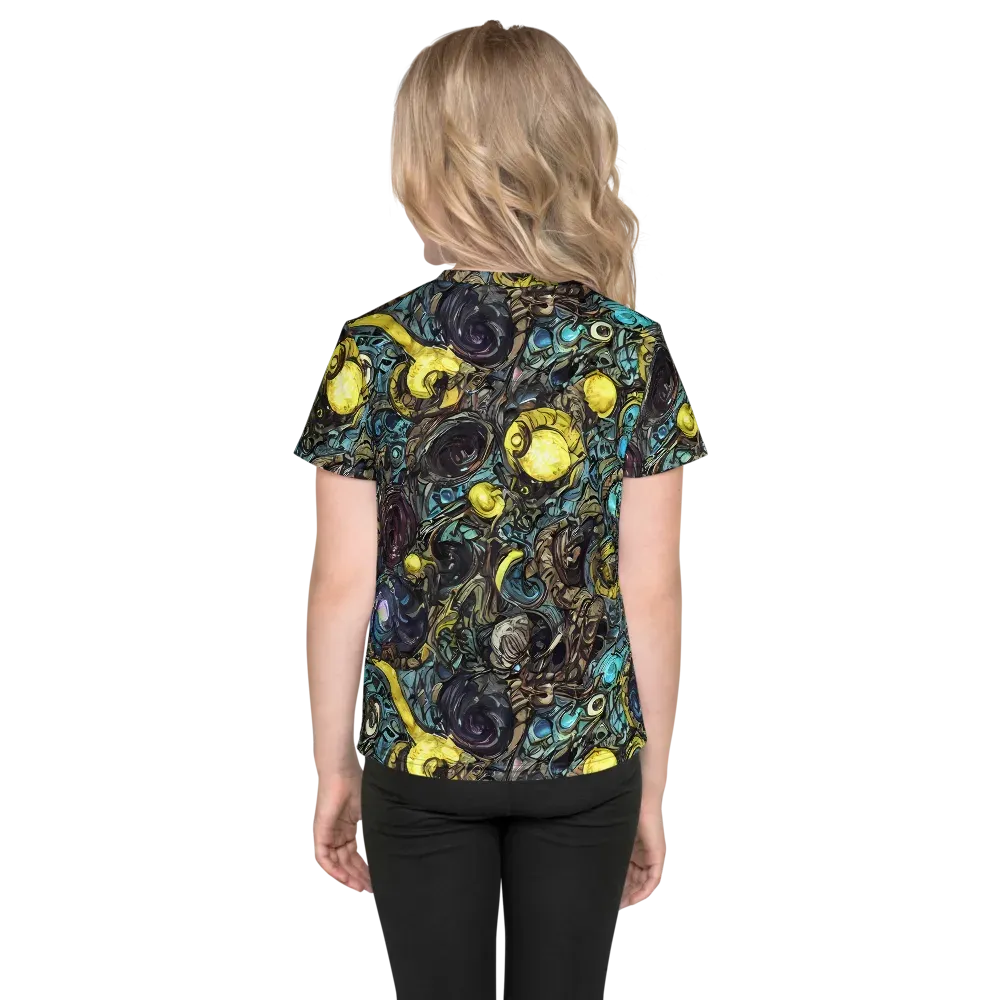Nocturne Bloom on Kids Crew Neck T-Shirt — Back