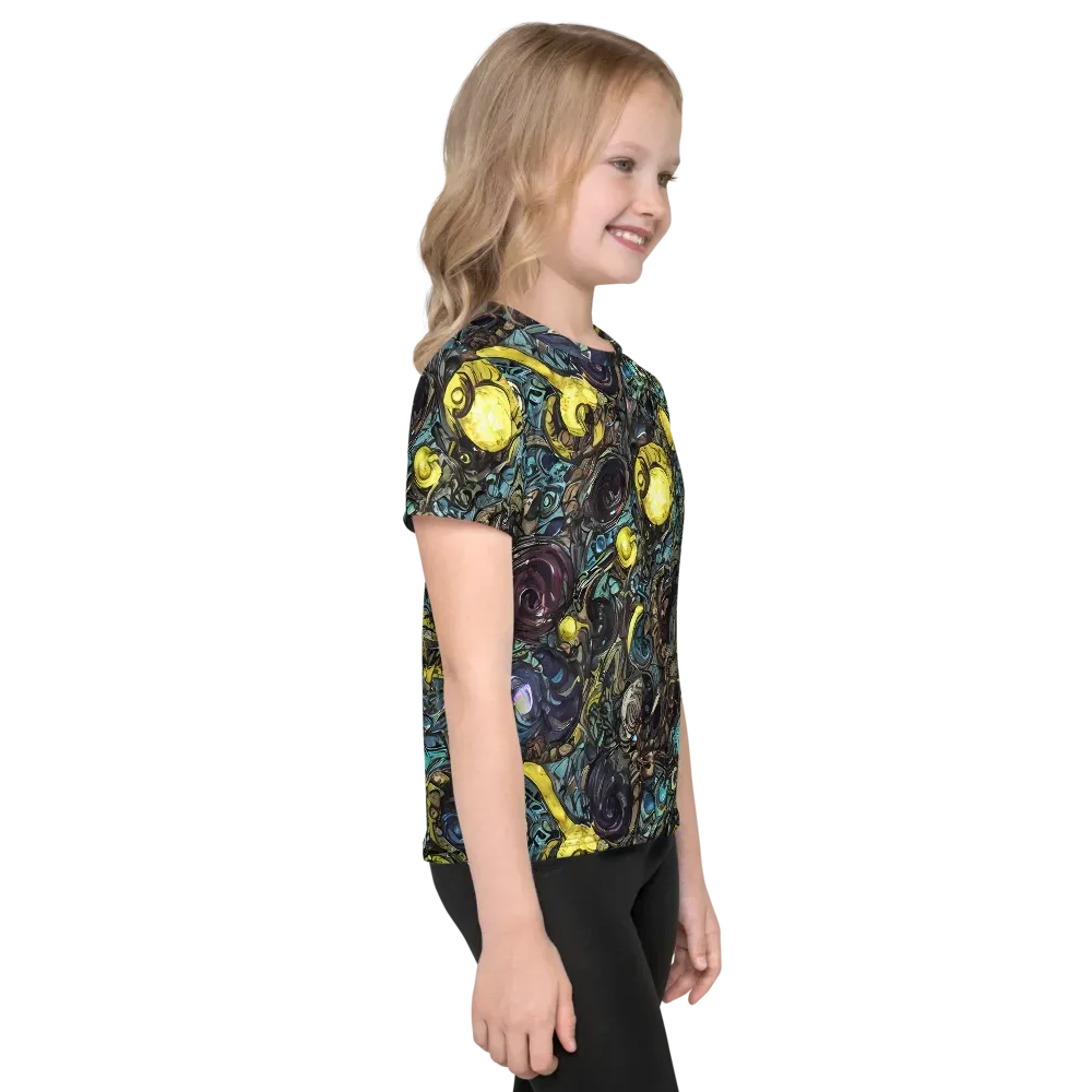 Nocturne Bloom on Kids Crew Neck T-Shirt — Right