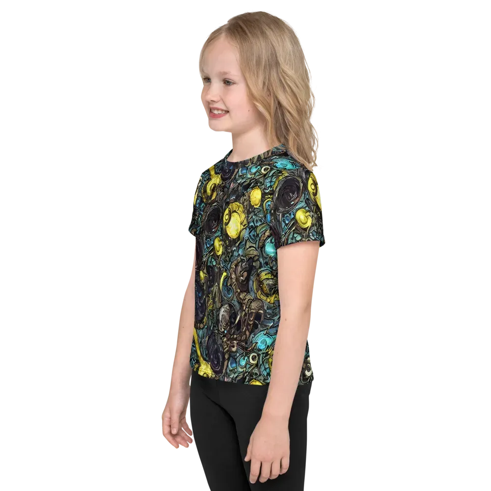 Nocturne Bloom on Kids Crew Neck T-Shirt — Left