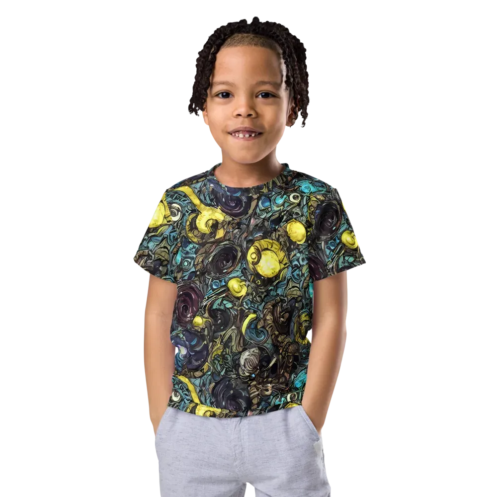 Nocturne Bloom on Kids Crew Neck T-Shirt — Front