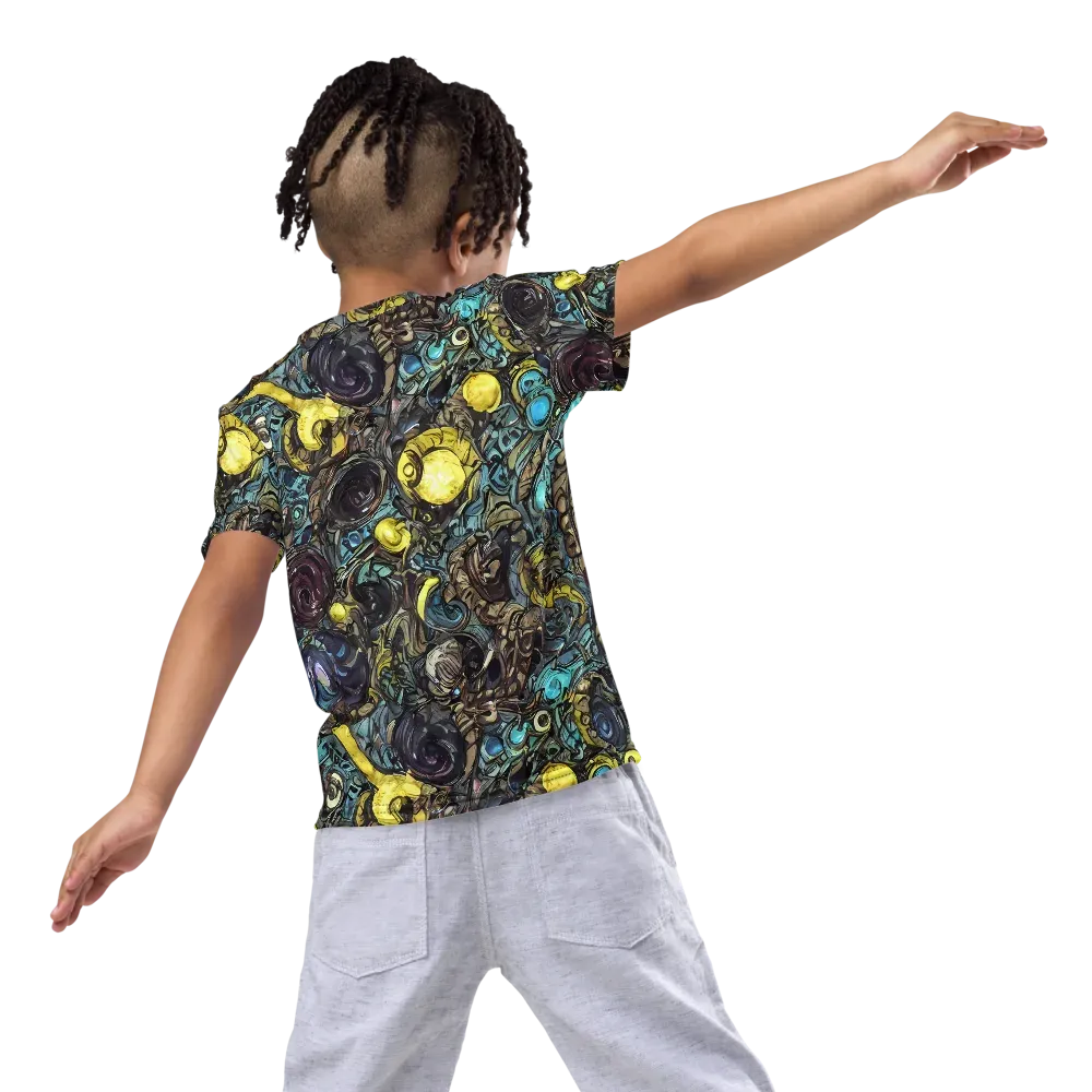 Nocturne Bloom on Kids Crew Neck T-Shirt — Back