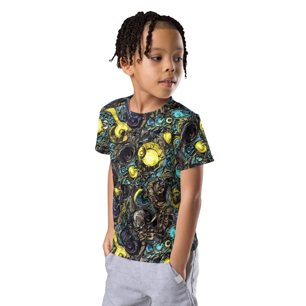Nocturne Bloom on Kids Crew Neck T-Shirt — Left Front