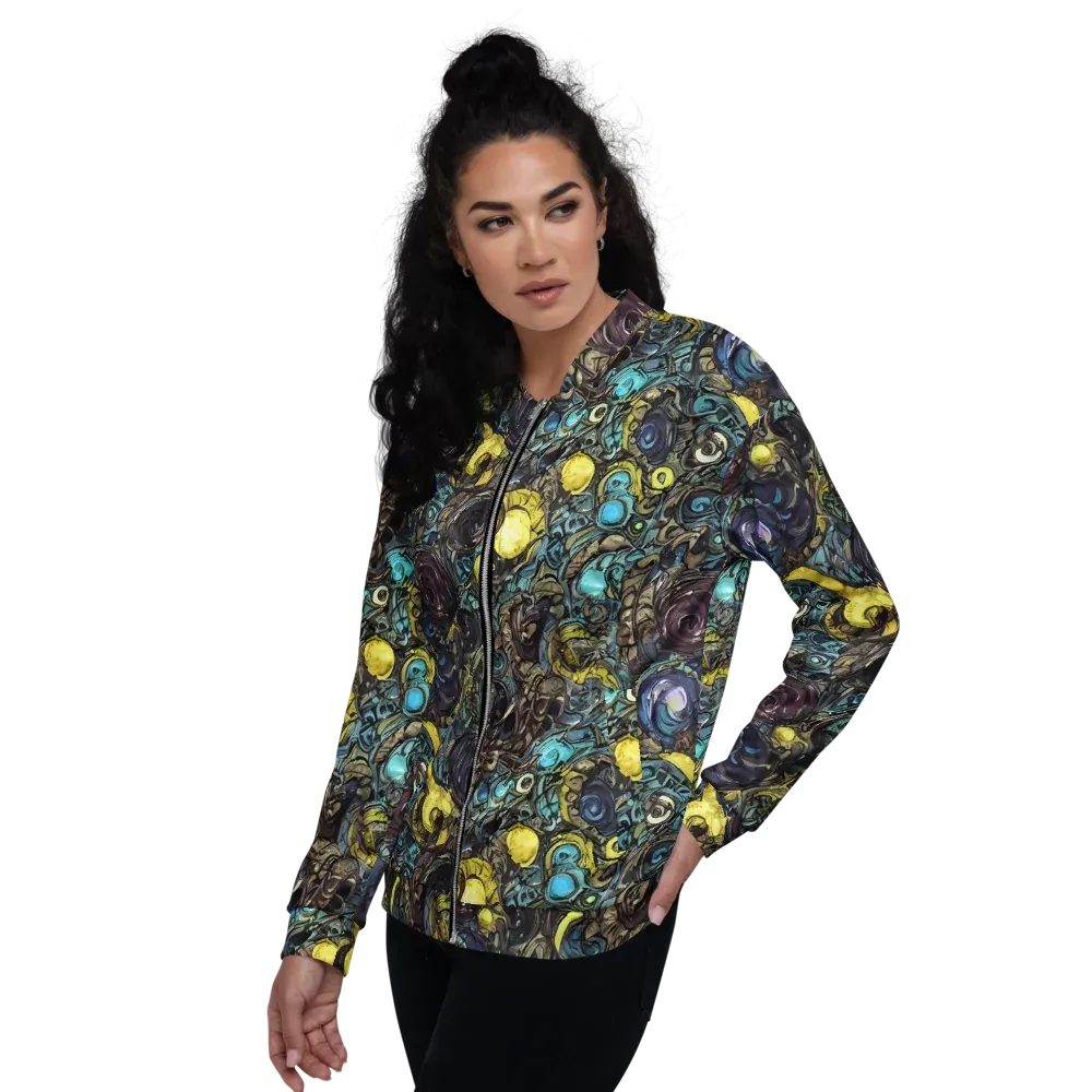 Nocturne Bloom on Bomber Jacket — Left