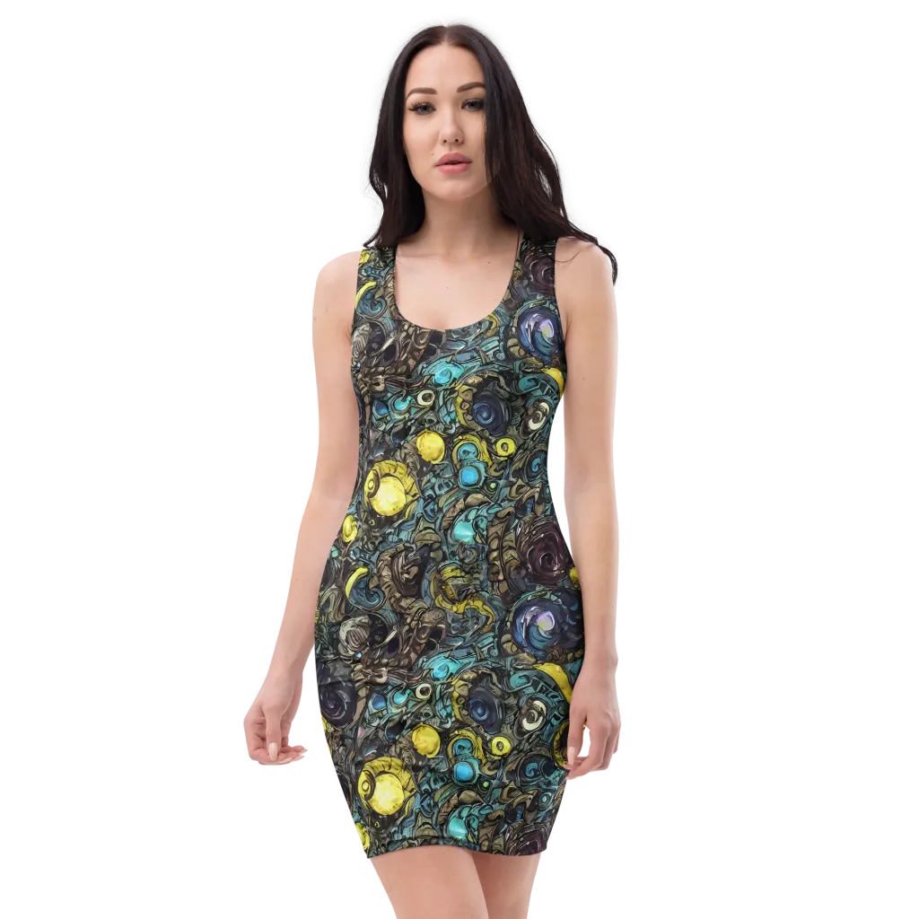 Nocturne Bloom on Bodycon Dress — Front