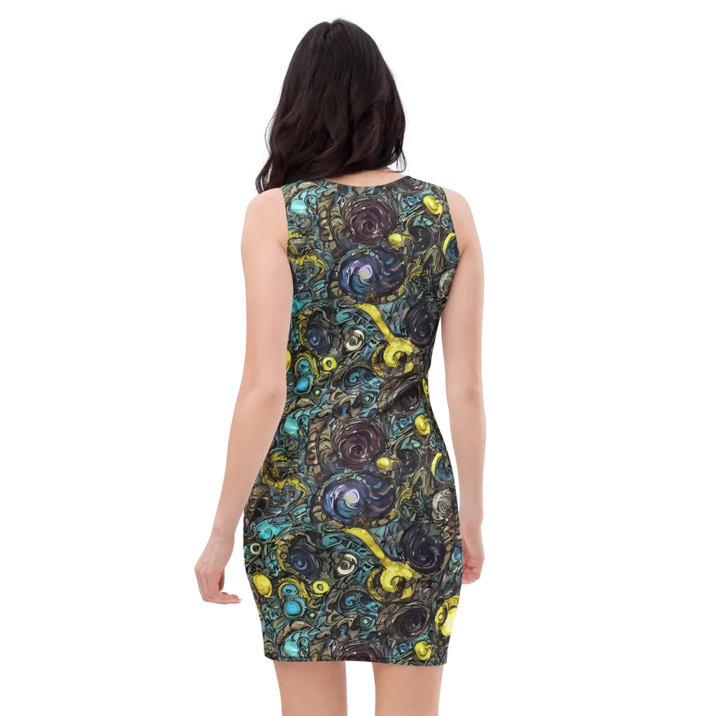 Nocturne Bloom on Bodycon Dress — Back