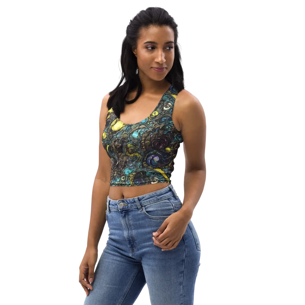 Nocturne Bloom on Crop Top — Left Front