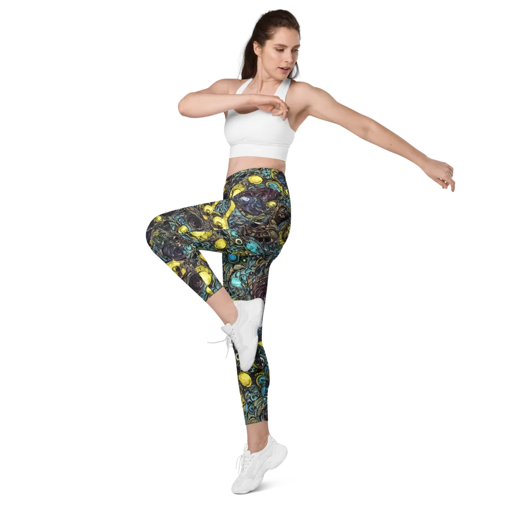 Nocturne Bloom on Leggings with Pockets — Left Front