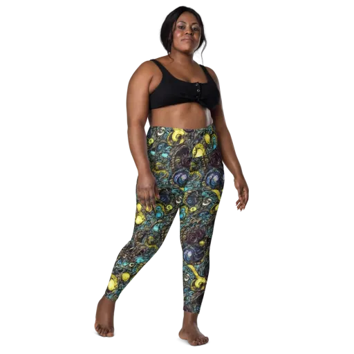 Nocturne Bloom on a Leggings with Pockets
