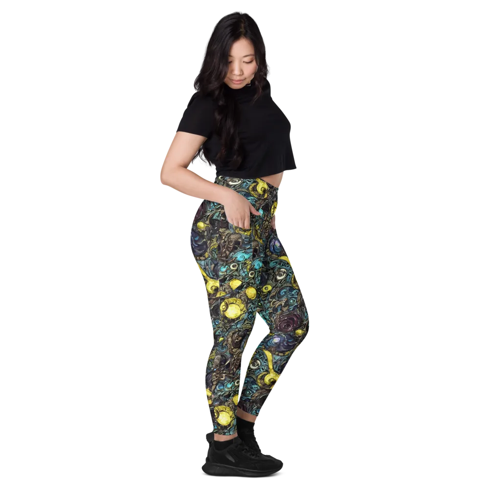 Nocturne Bloom on Leggings with Pockets — Right
