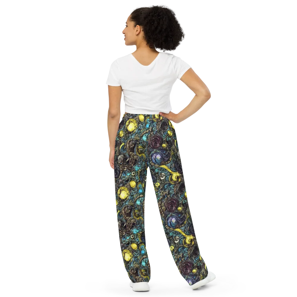 Nocturne Bloom on Wide-Leg Pants — Back