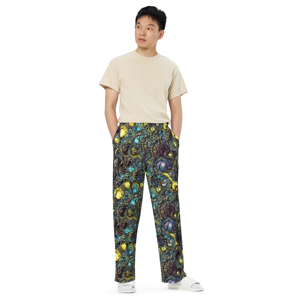 Nocturne Bloom on Wide-Leg Pants — Front