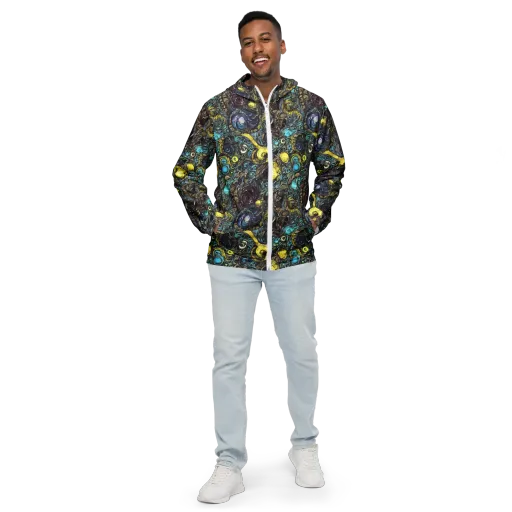 Nocturne Bloom on a Men's Windbreaker