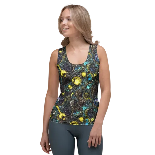 Nocturne Bloom on a Women's Tank Top