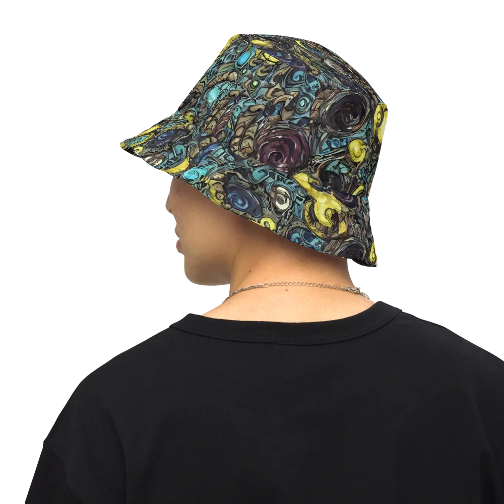 Nocturne Bloom on Reversible Bucket Hat — Back Inside
