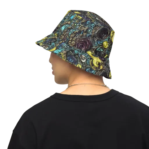 Nocturne Bloom on a Reversible Bucket Hat
