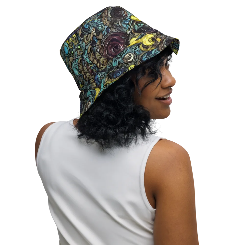Nocturne Bloom on Reversible Bucket Hat — Right Outside