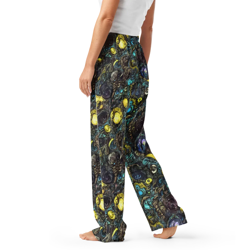 Nocturne Bloom on Women's Pajama Pants — Left