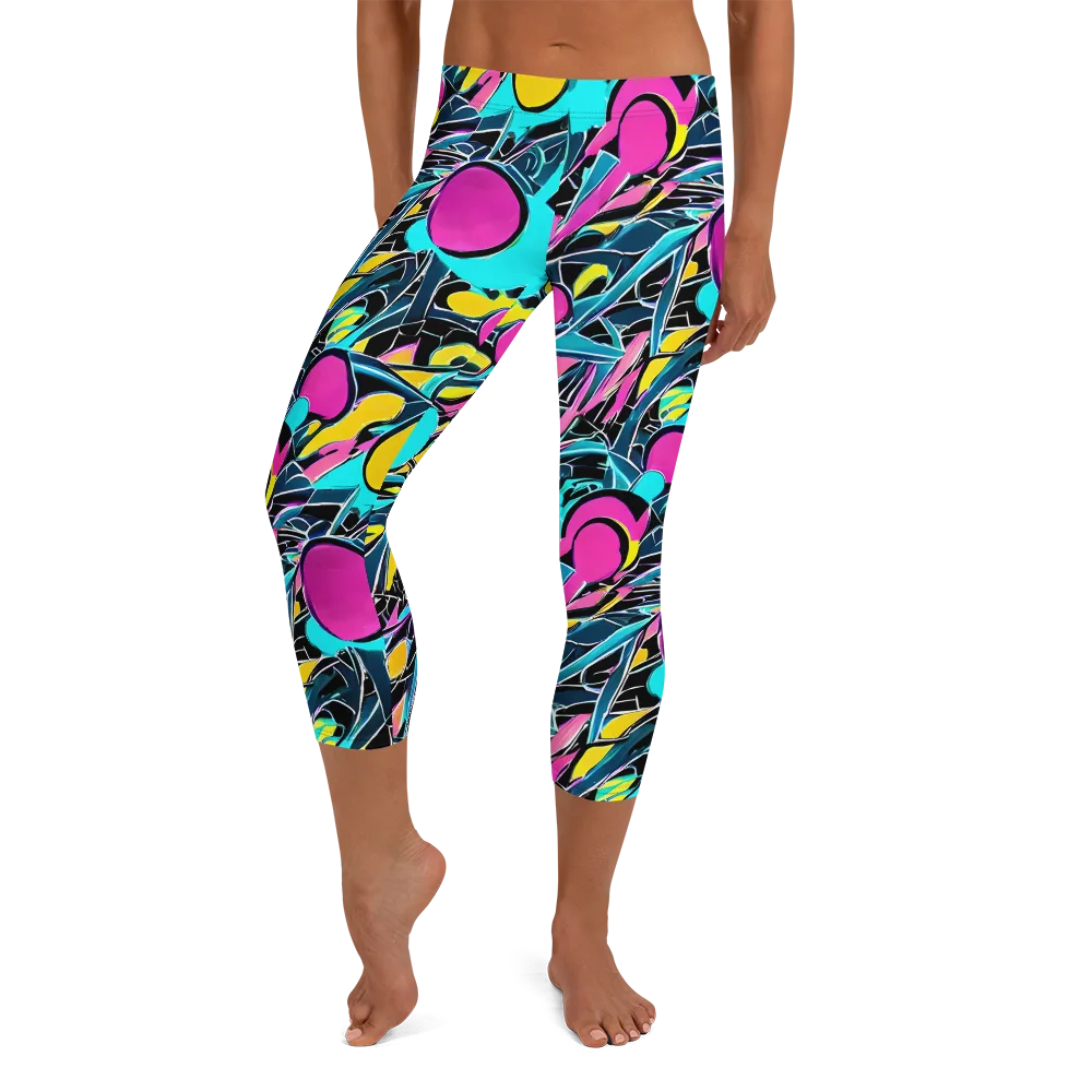 Neon Kinetics on Capri Leggings — Front
