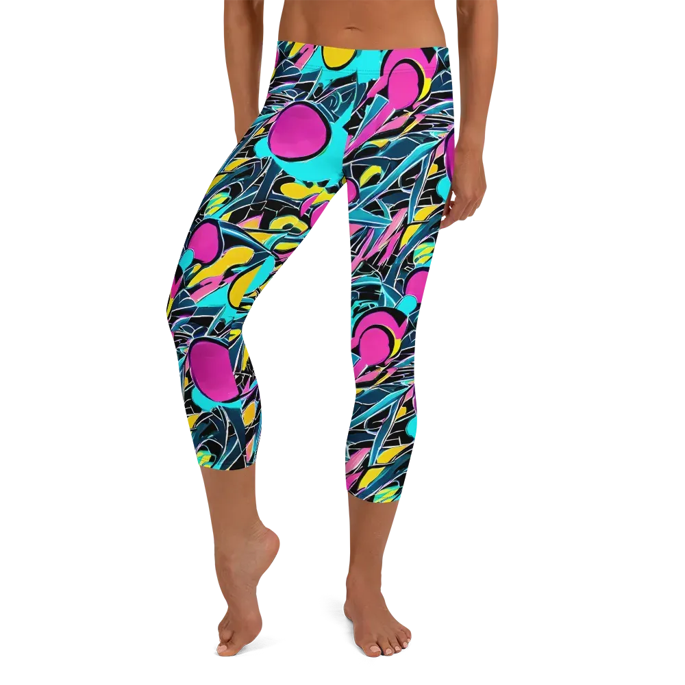 Neon Kinetics on Capri Leggings — Front