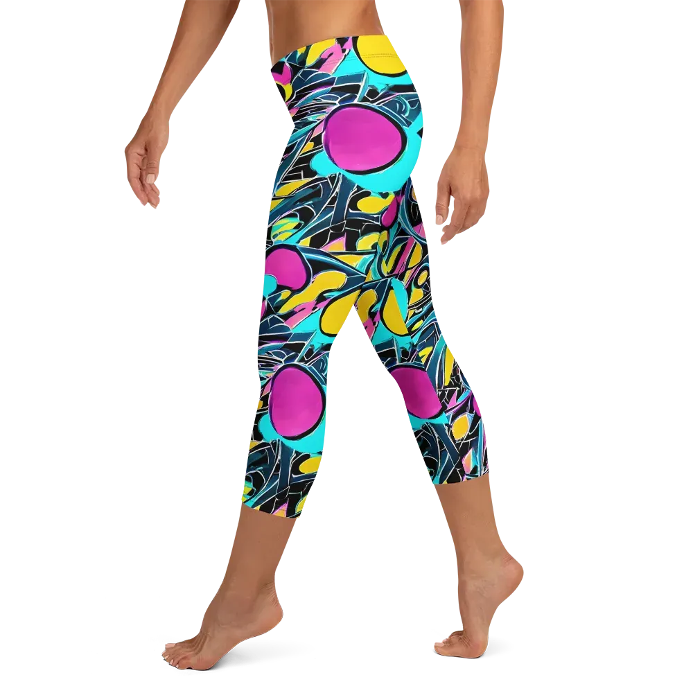 Neon Kinetics on Capri Leggings — Left
