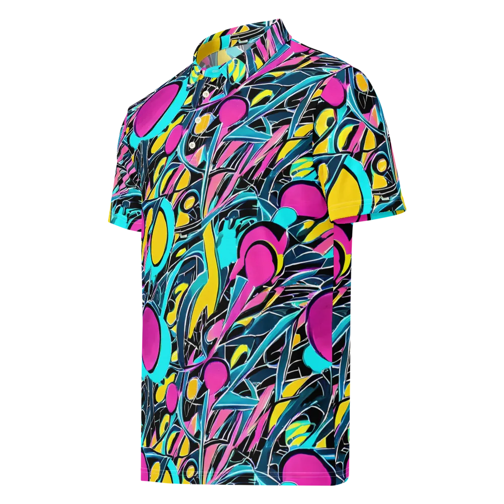 Neon Kinetics on Men's Slim Fit Polo Shirt — Left Front