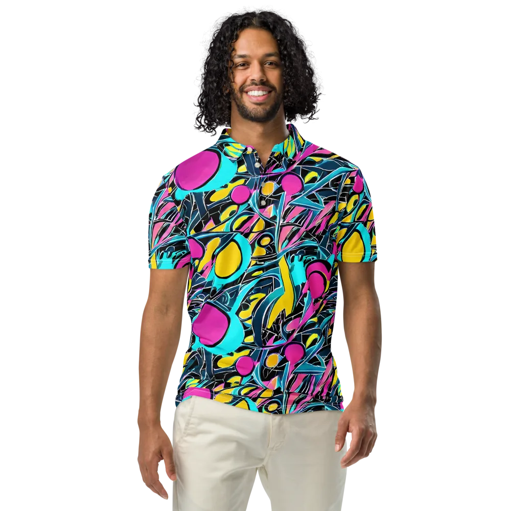 Neon Kinetics on Men's Slim Fit Polo Shirt — Front