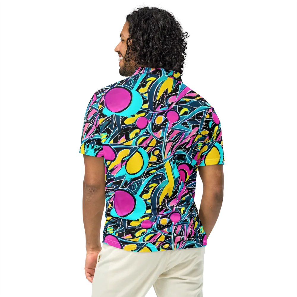 Neon Kinetics on Men's Slim Fit Polo Shirt — Back