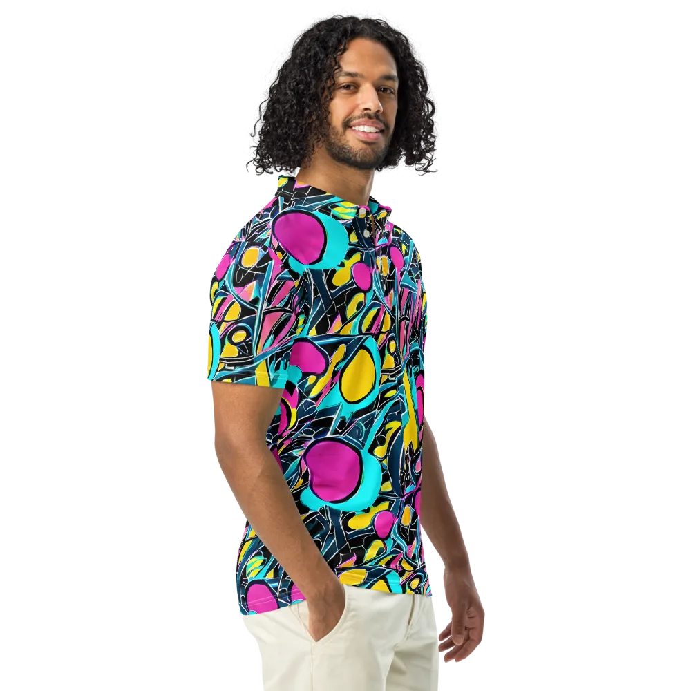 Neon Kinetics on Men's Slim Fit Polo Shirt — Right Front