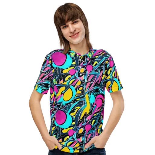 Neon Kinetics on a Men's Slim Fit Polo Shirt