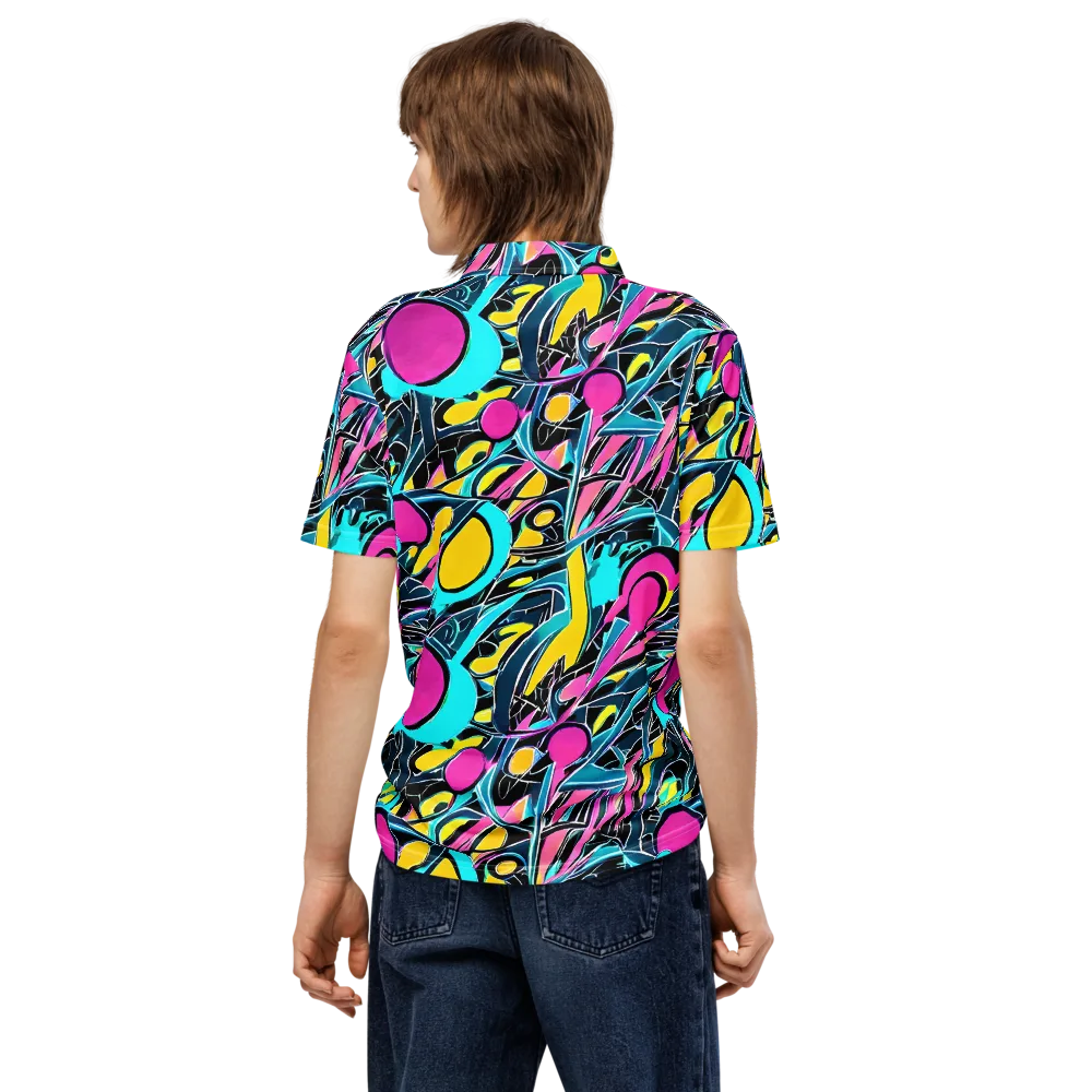 Neon Kinetics on Men's Slim Fit Polo Shirt — Back