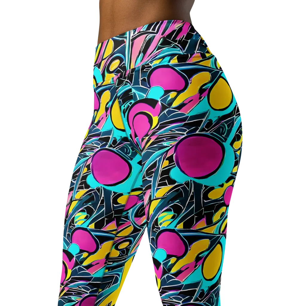 Neon Kinetics on Yoga Leggings — Left Front