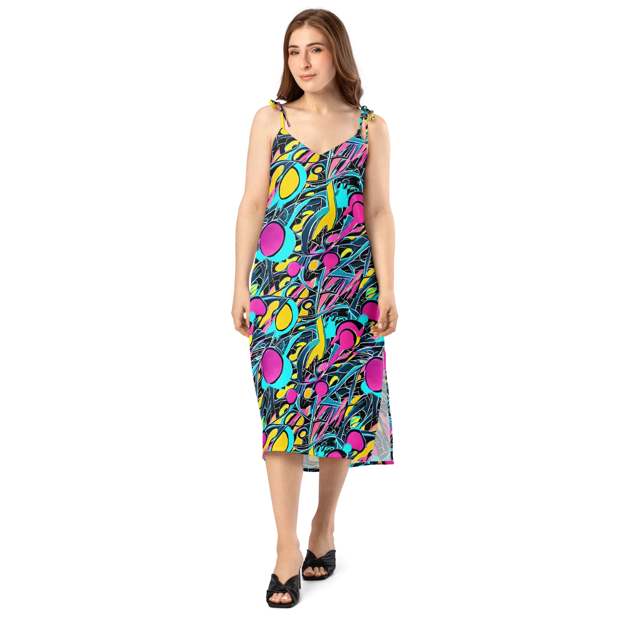 Neon Kinetics on Slip Dress — Front