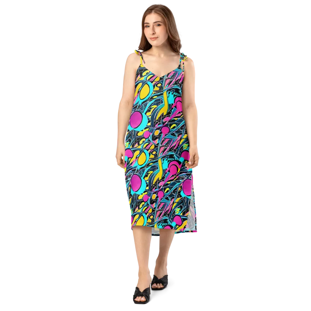 Neon Kinetics on Slip Dress — Front