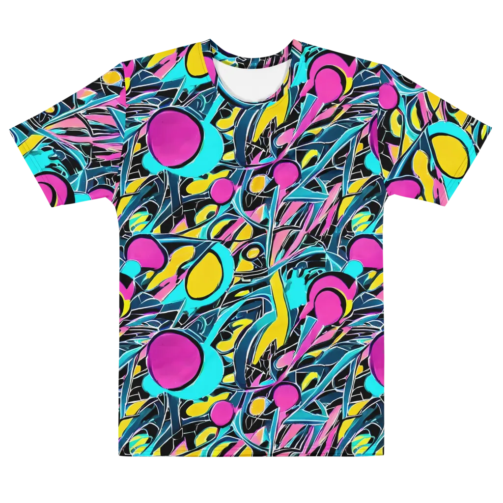 Neon Kinetics on Men's Cotton Crew Neck T-Shirt — Front
