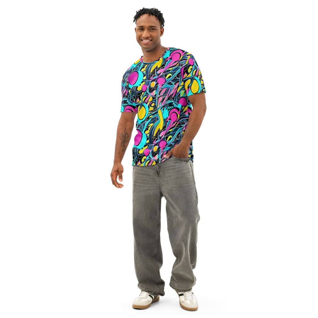 Neon Kinetics on Men's Cotton Crew Neck T-Shirt — Front
