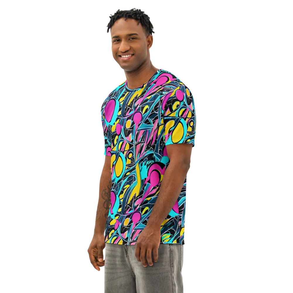 Neon Kinetics on Men's Cotton Crew Neck T-Shirt — Left Front