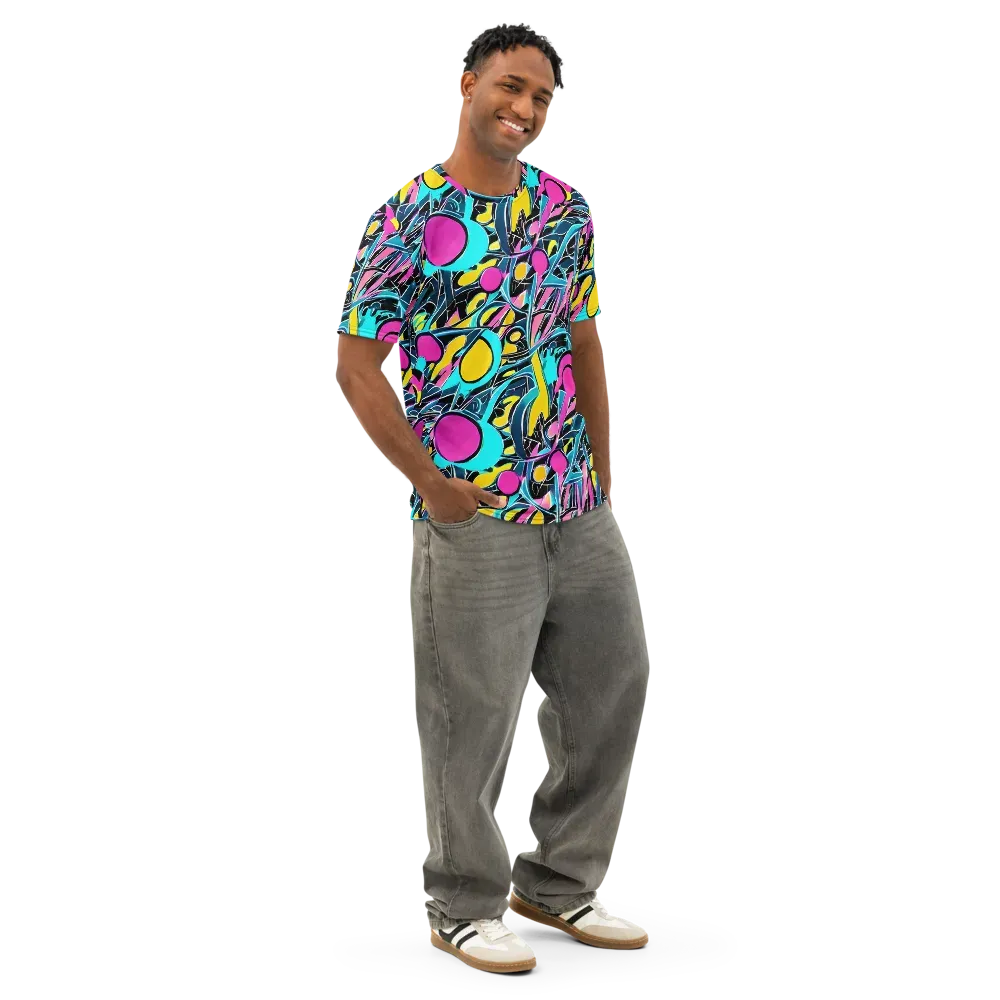 Neon Kinetics on Men's Cotton Crew Neck T-Shirt — Right Front