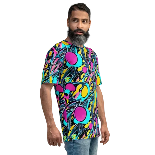 Neon Kinetics on a Men's Crew Neck T-Shirt