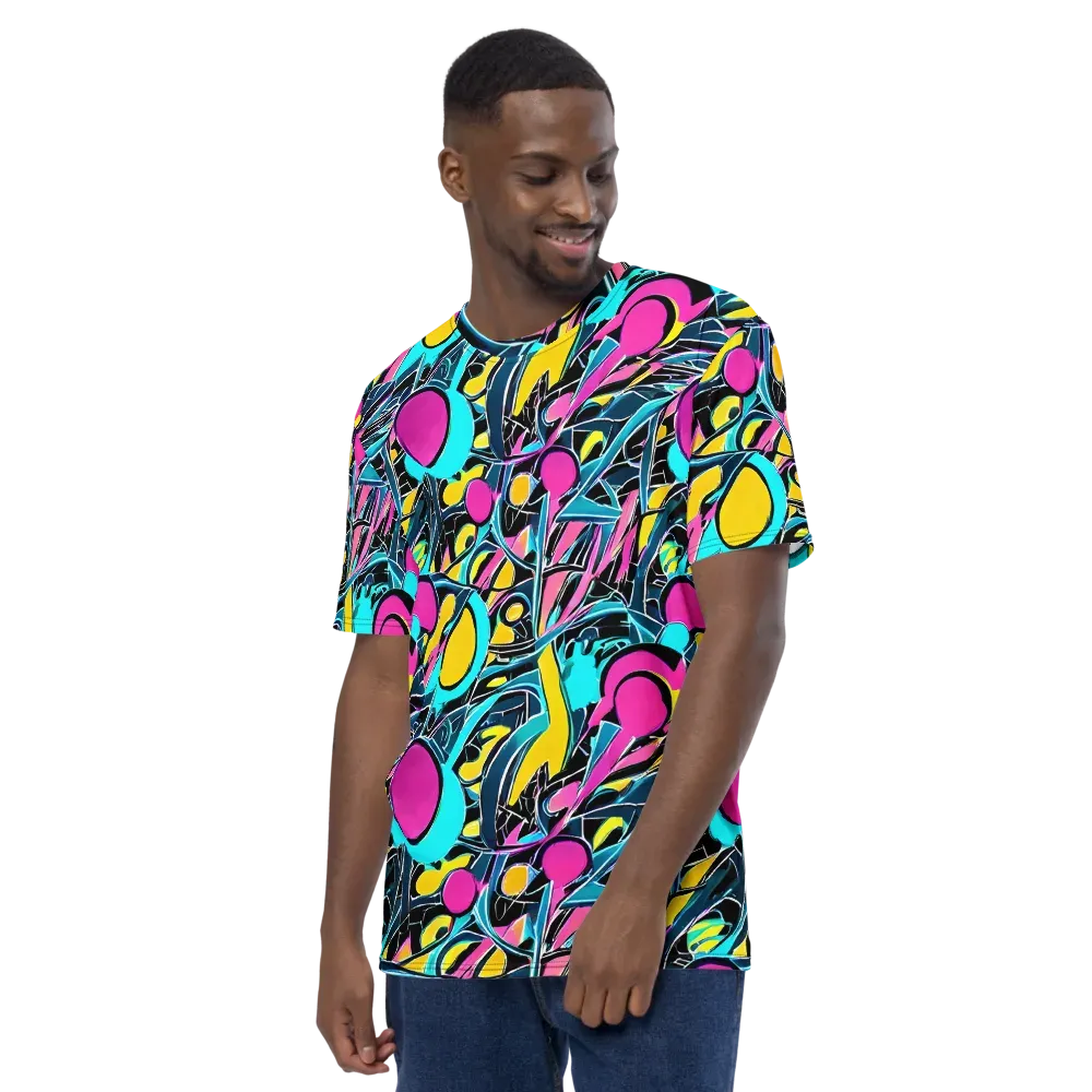 Neon Kinetics on Men's Crew Neck T-Shirt — Left