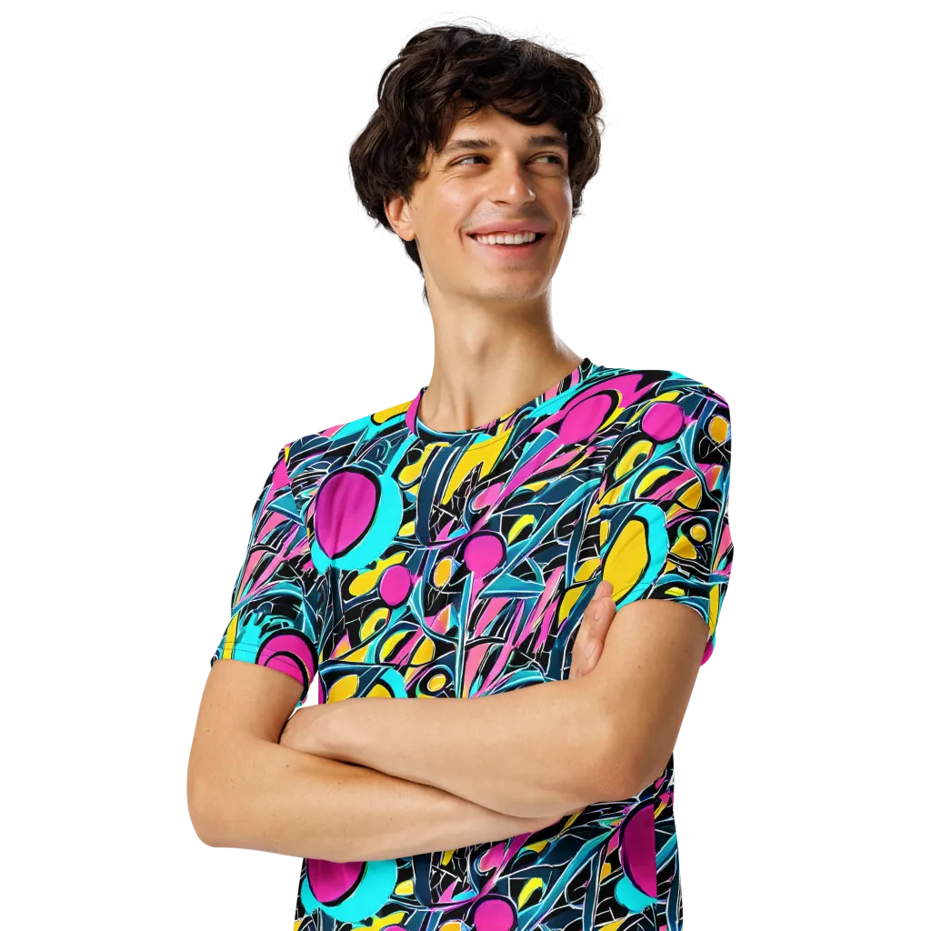 Neon Kinetics on Men's Crew Neck T-Shirt — Left Front