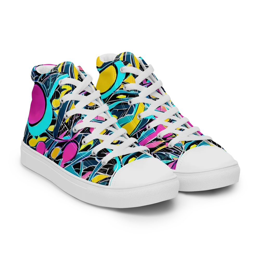 Neon Kinetics on Men's High Top Canvas Shoes — Right Front