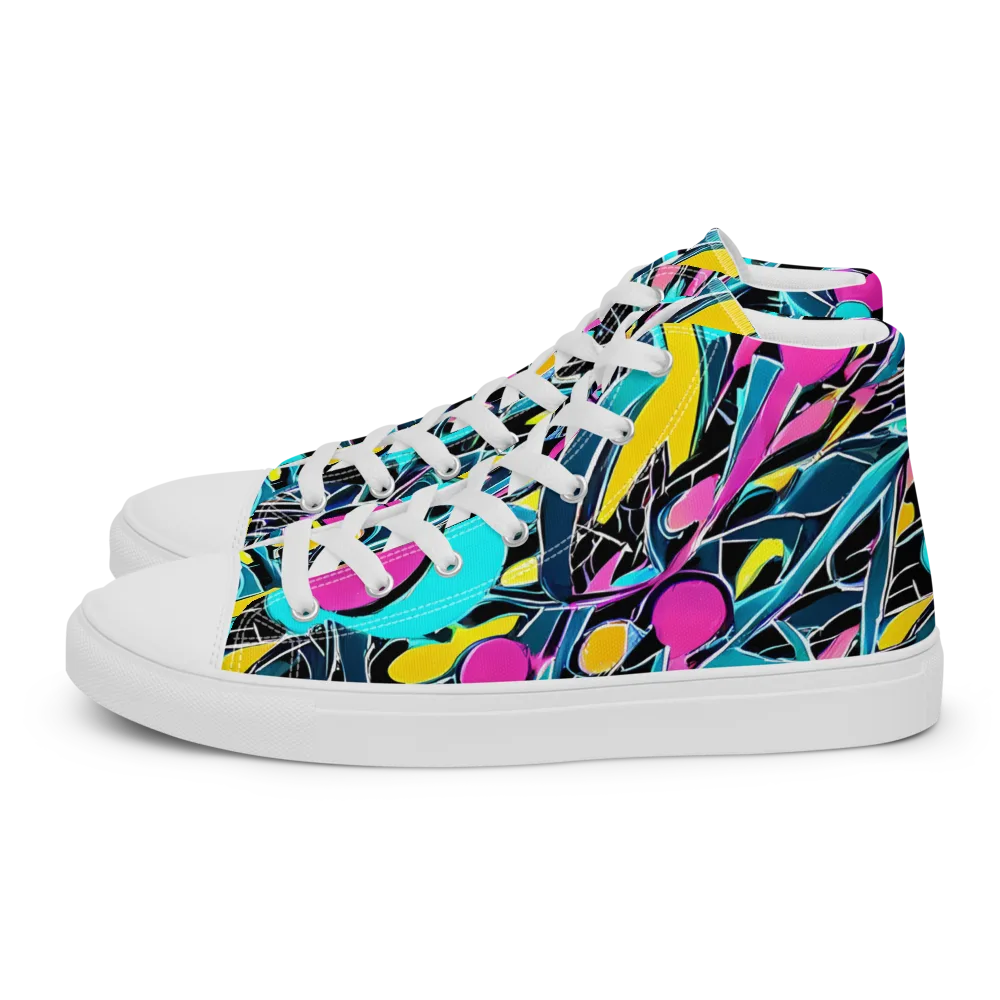 Neon Kinetics on Men's High Top Canvas Shoes — Left