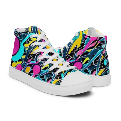 Neon Kinetics on a Men's High Top Canvas Shoes