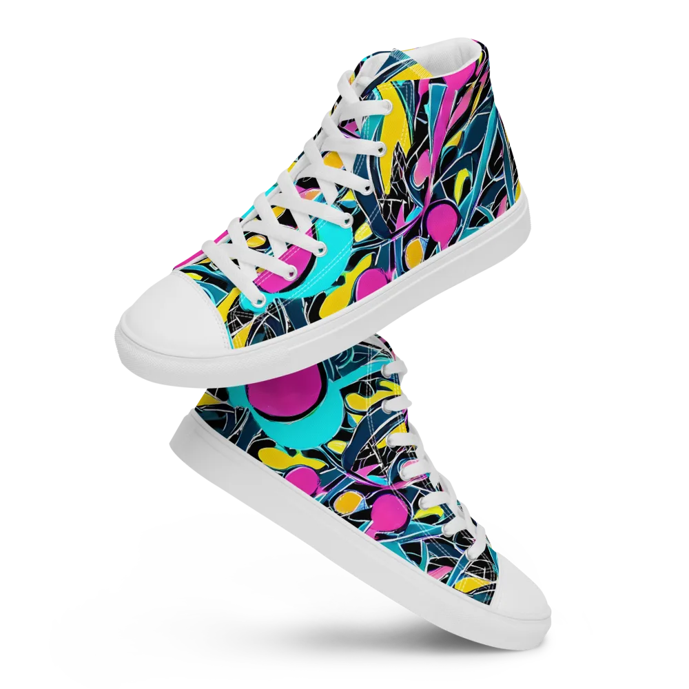 Neon Kinetics on Men's High Top Canvas Shoes — Front
