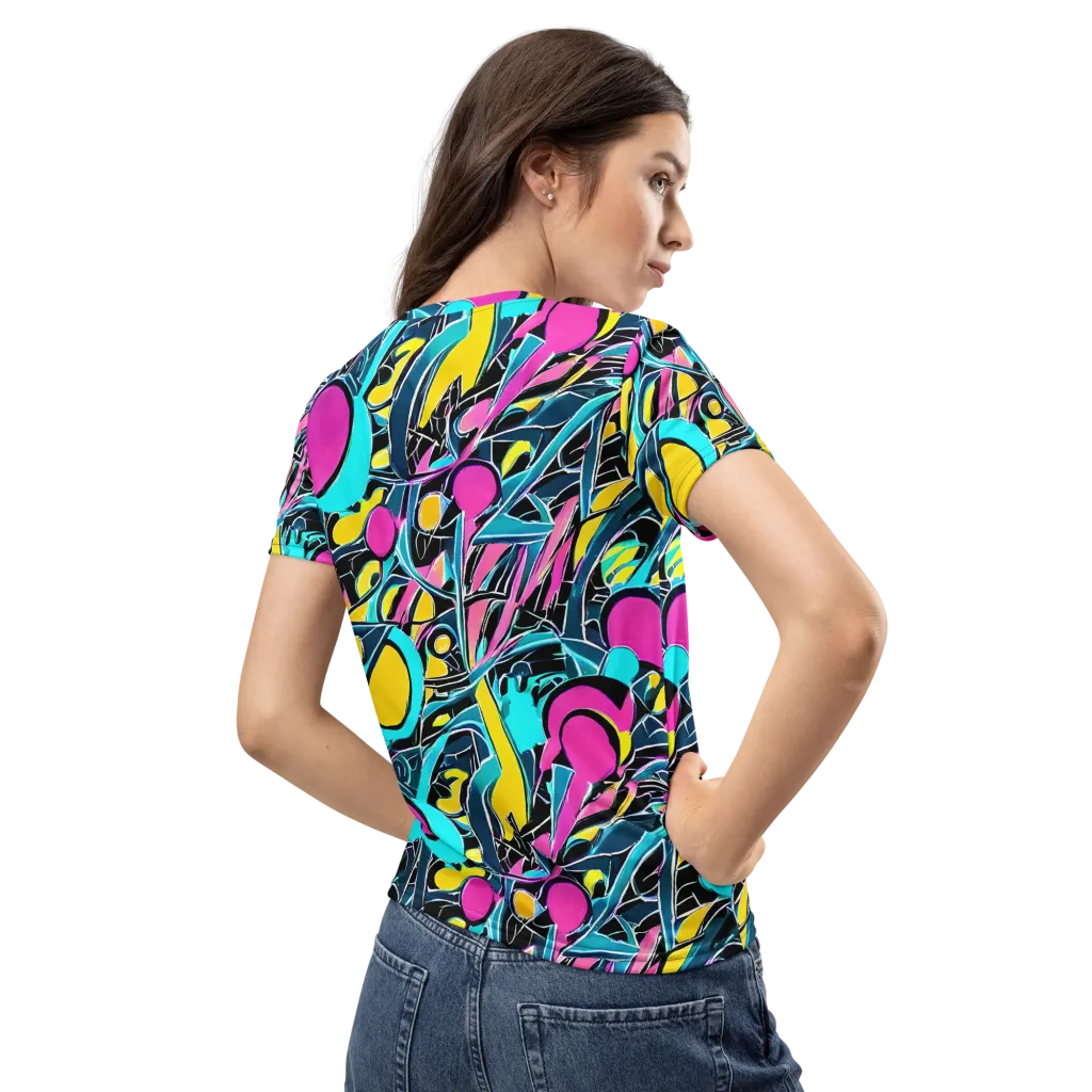 Neon Kinetics on Women's Crew Neck T-Shirt — Back